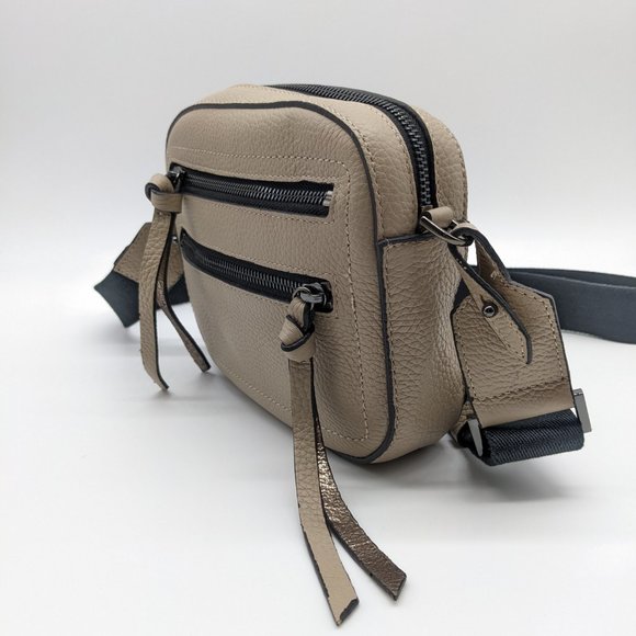 BOTKIER Chelsea pebbled leather women's small crossbody camera bag -LATTE - Picture 4 of 9